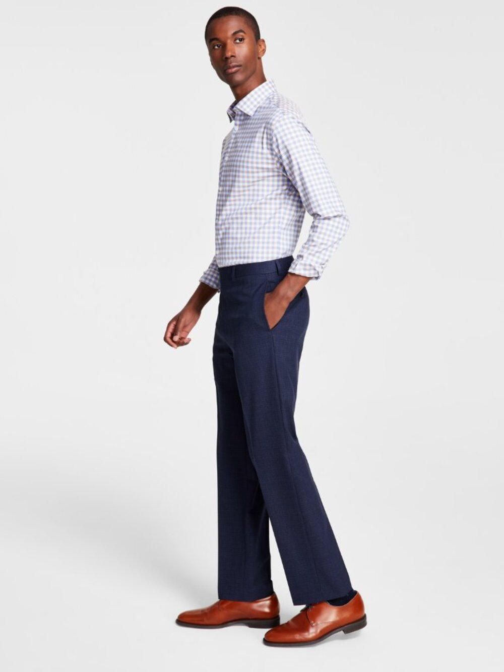 Michael Kors Men's Classic Fit Fall Pattern Pants - Blue   NWT
